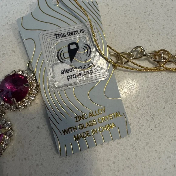 eye candy Multicolor Crystal Collar Necklace — Pink, Blue, Green - Picture 5 of 7